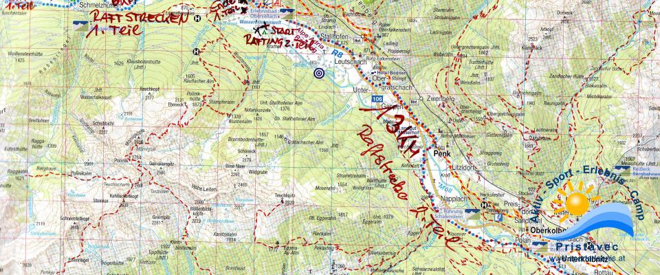 Raftstrecken in Kärnten auf der Möll 1. und 2. Teil